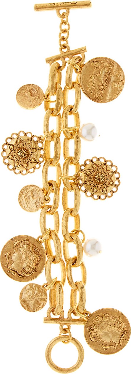 Oscar De La Renta Double-Chain Charm Bracelet