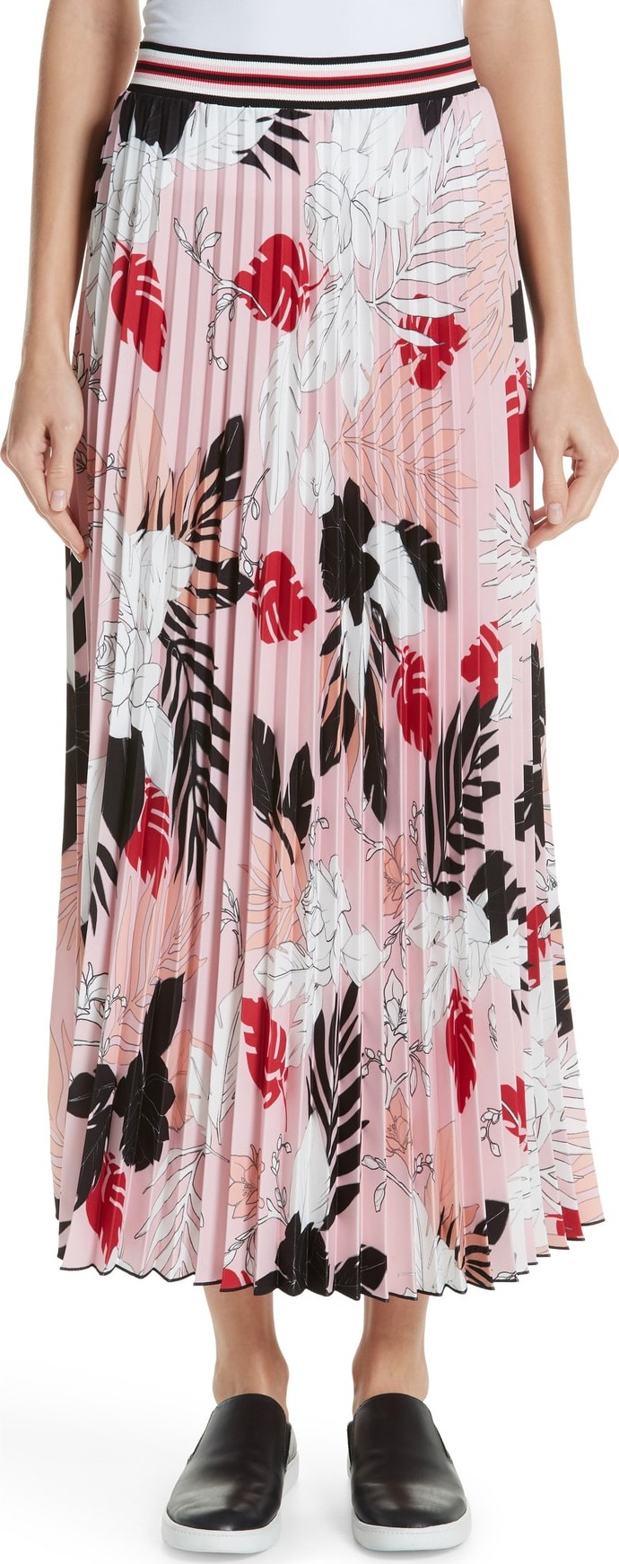 Fuzzi Print Pleat Maxi Skirt