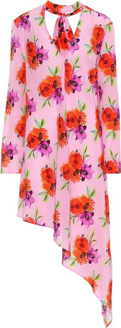 MSGM Floral-printed silk dress