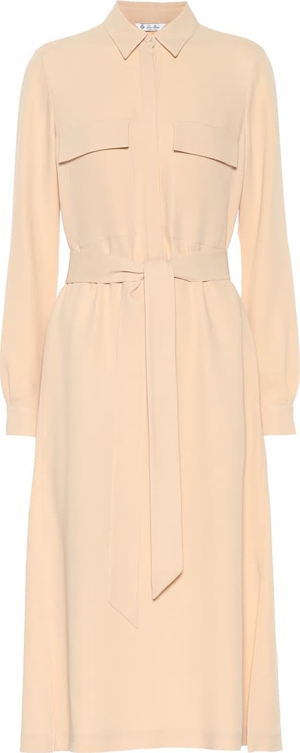 Loro Piana Kaylee belted silk shirt dress