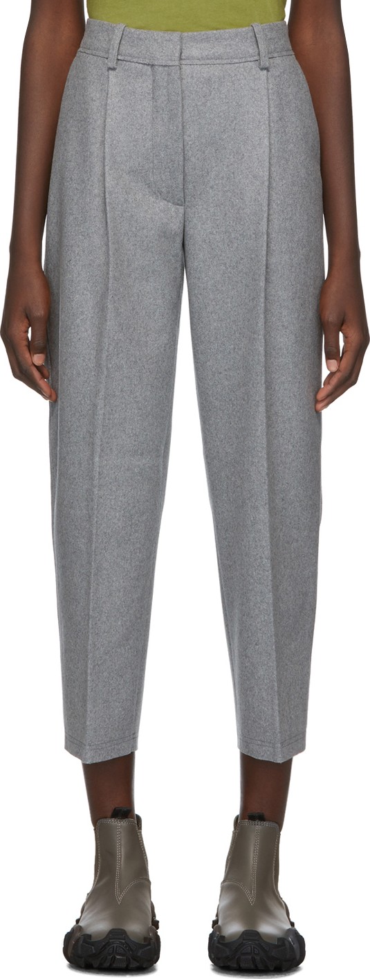 Acne Studios Grey Wool Flannel Trousers