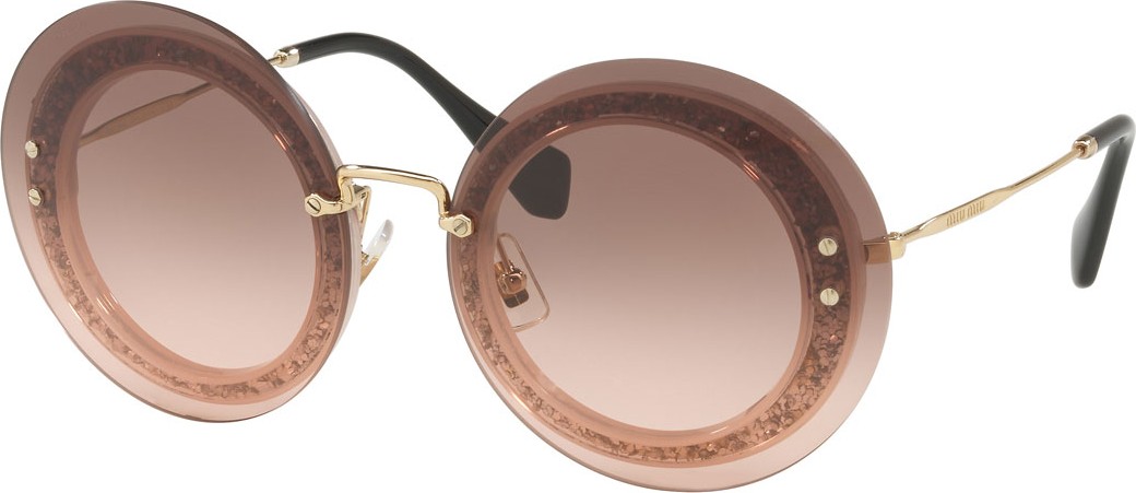 Miu Miu Round Glitter-Illusion Frame Sunglasses
