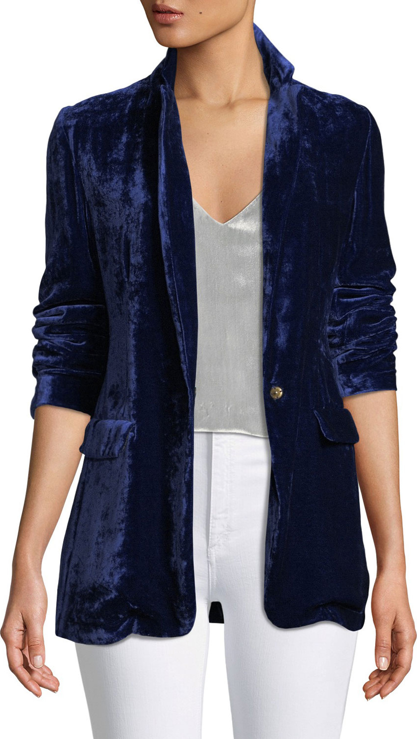 Forte Forte Tailored Velvet Snap-Front Blazer Jacket