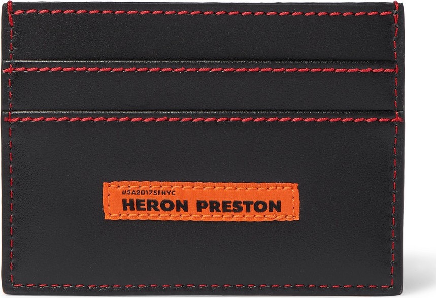 Heron Preston Logo-Detailed Leather Cardholder