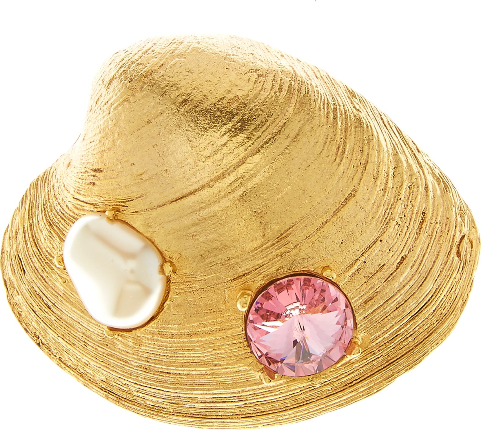 Oscar De La Renta Clam Shell Brooch