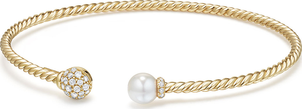 David Yurman Solari Pearl & Diamond Bracelet, Size S