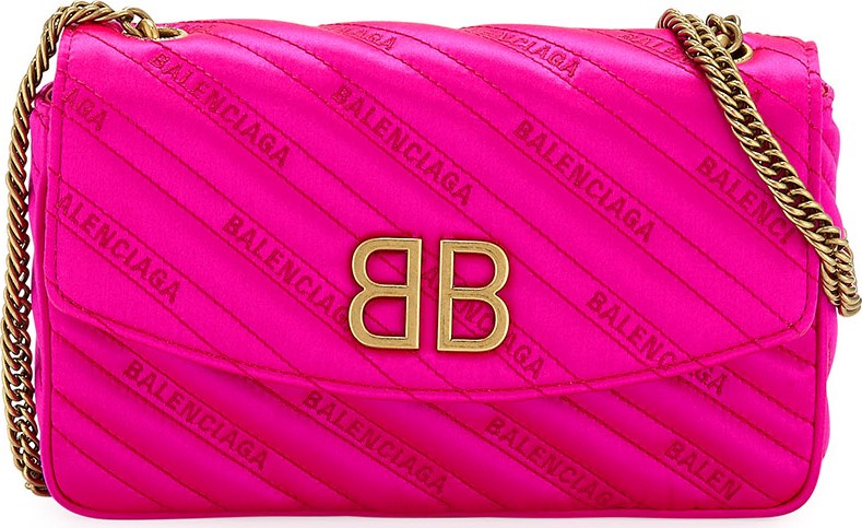 Balenciaga BB Satin Wallet on a Chain