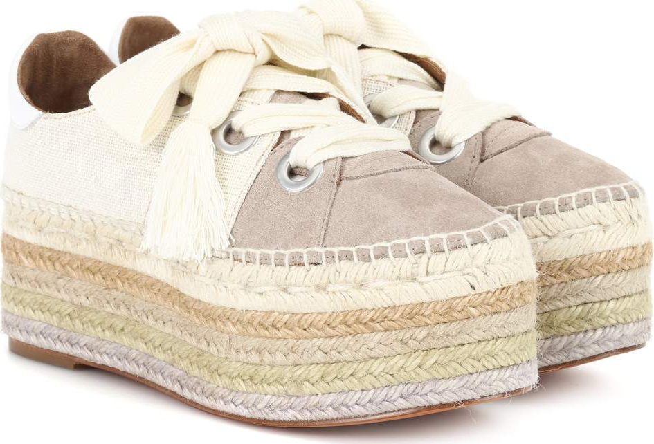 Chloe Lace-up canvas espadrilles