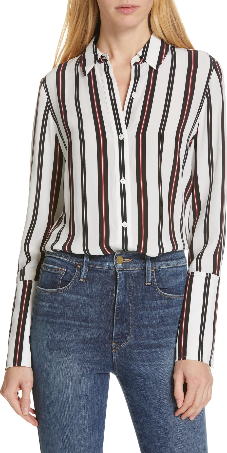 FRAME DENIM Stripe Pajama Shirt