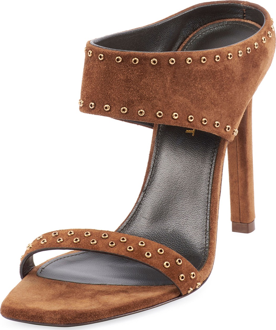 Saint Laurent Loulou Suede Slide Sandals with Eyelets