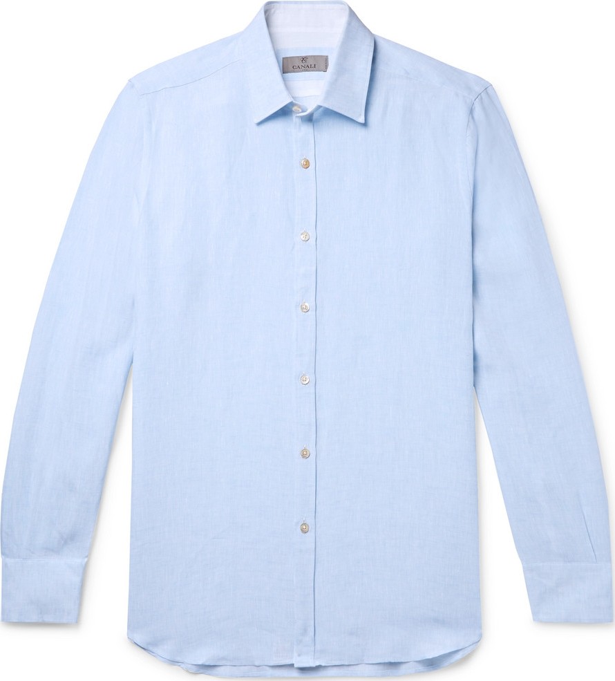 Canali Slim-Fit Slub Linen Shirt