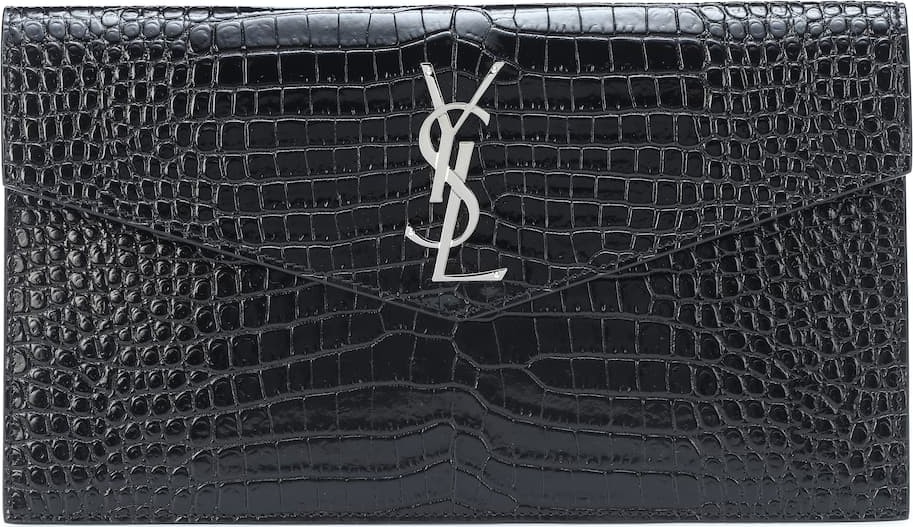 Saint Laurent Uptown embossed leather clutch