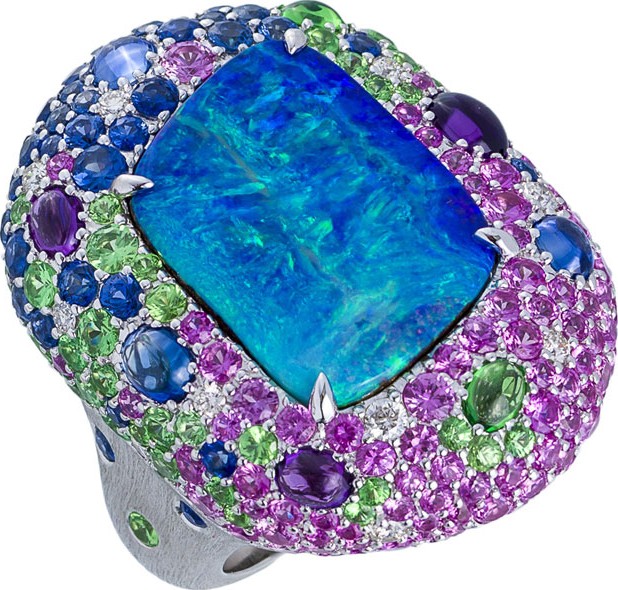 Margot McKinney 18k White Gold Opal & Multi-Stone Ring