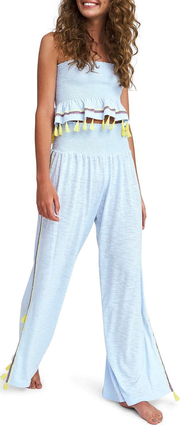 Pitusa Jasmine Smocked Tassel Crop Top