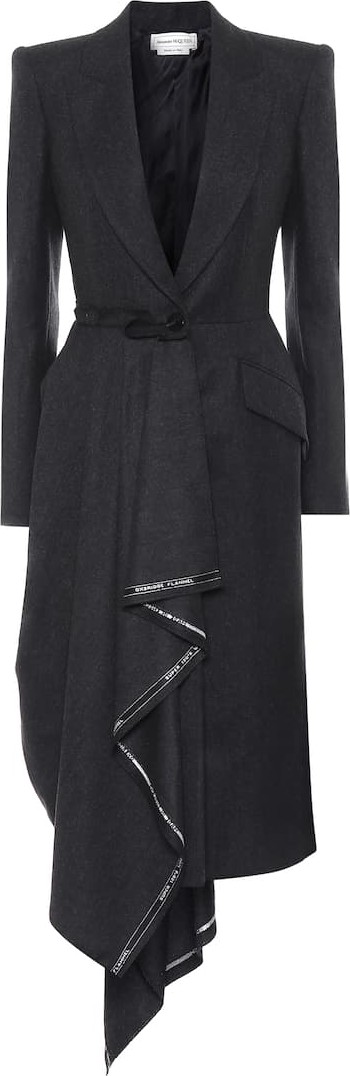 Alexander McQueen Wool flannel blazer dress