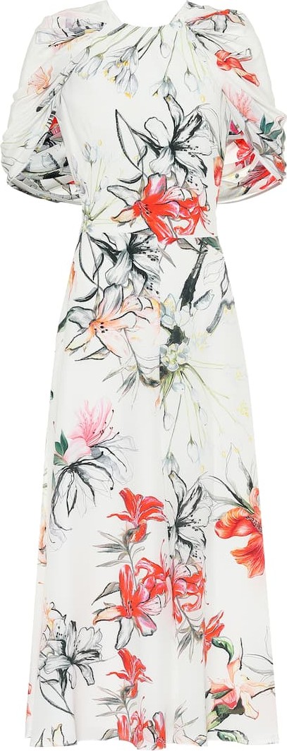 Alexander McQueen Floral silk midi dress