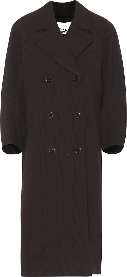 Ganni Checked double-breasted coat