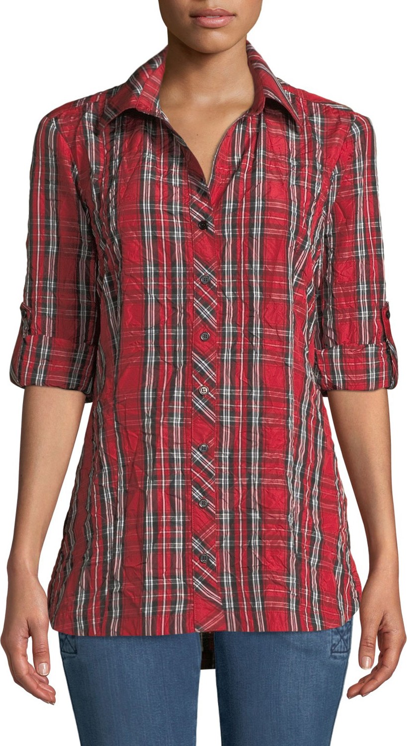 Finley Joey Plaid Roll-Tab Shirt