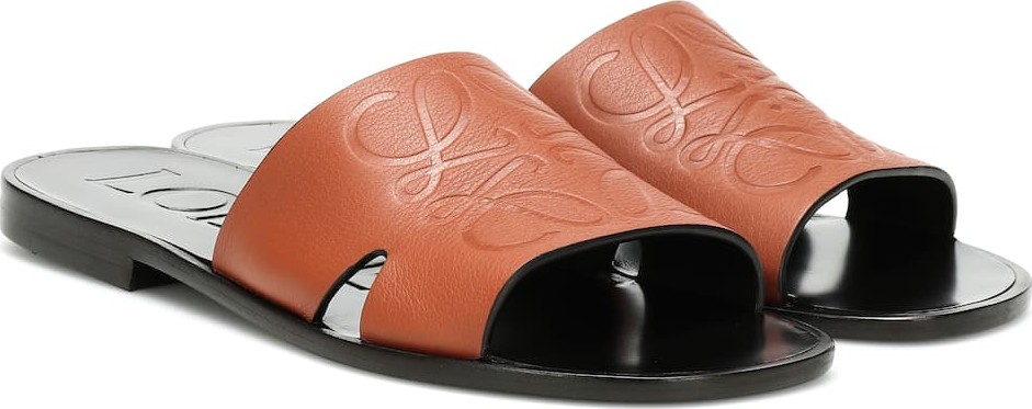 LOEWE Anagram leather slides