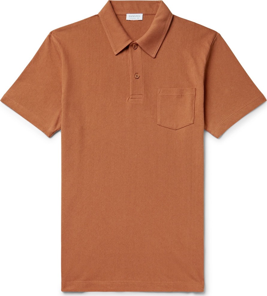 Sunspel Riviera Slim-Fit Cotton-Mesh Polo Shirt