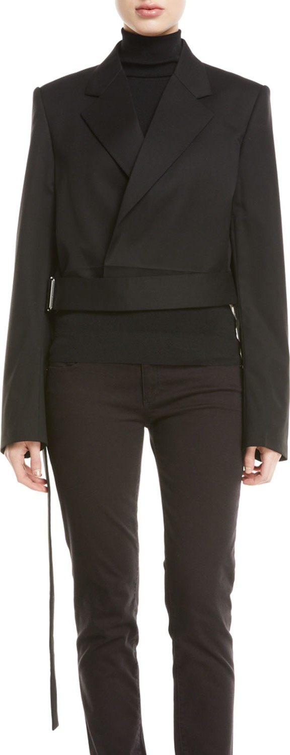 Helmut Lang Cropped Canvas Blazer