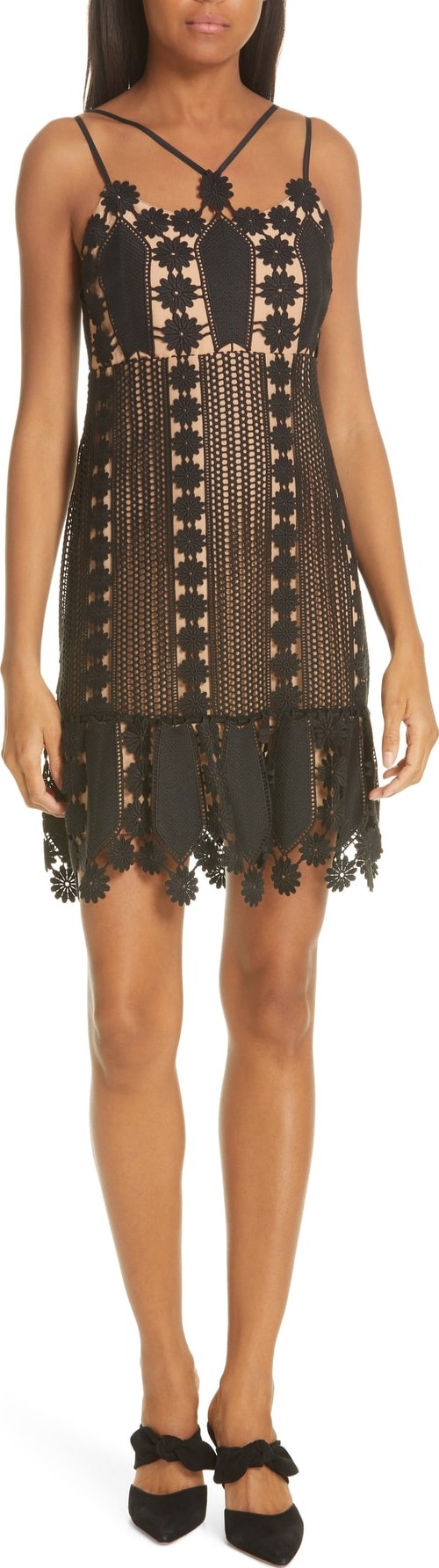 Self Portrait Floral Teardrop Lace Dress