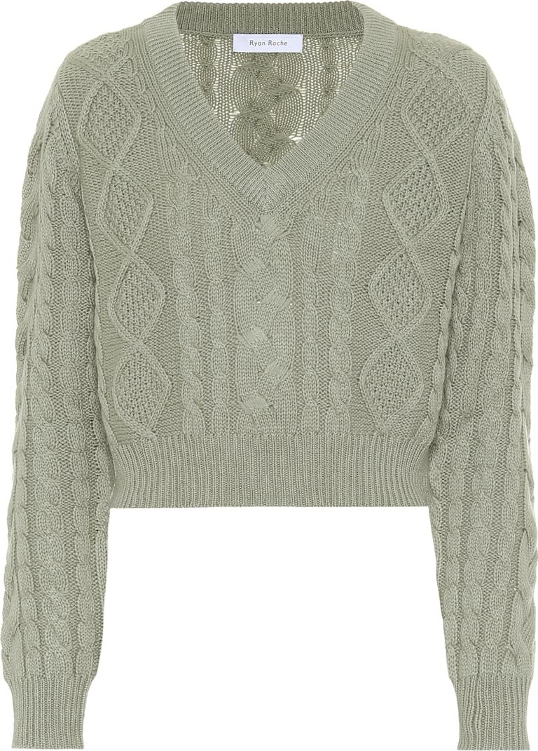 Ryan Roche Cashmere cable-knit sweater