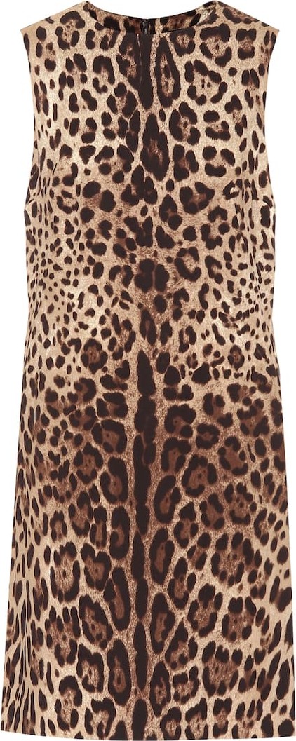 Dolce & Gabbana Leopard-print silk-cady minidress