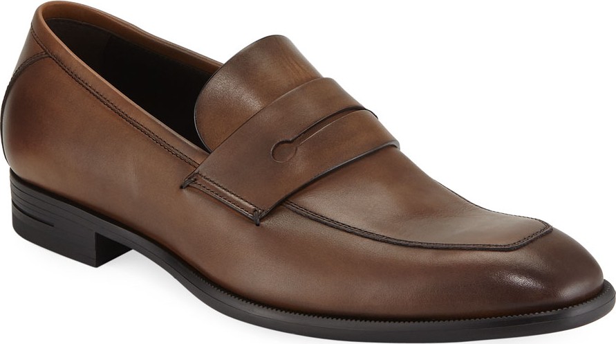 Ermenegildo Zegna Men's New Flex Leather Penny Loafer