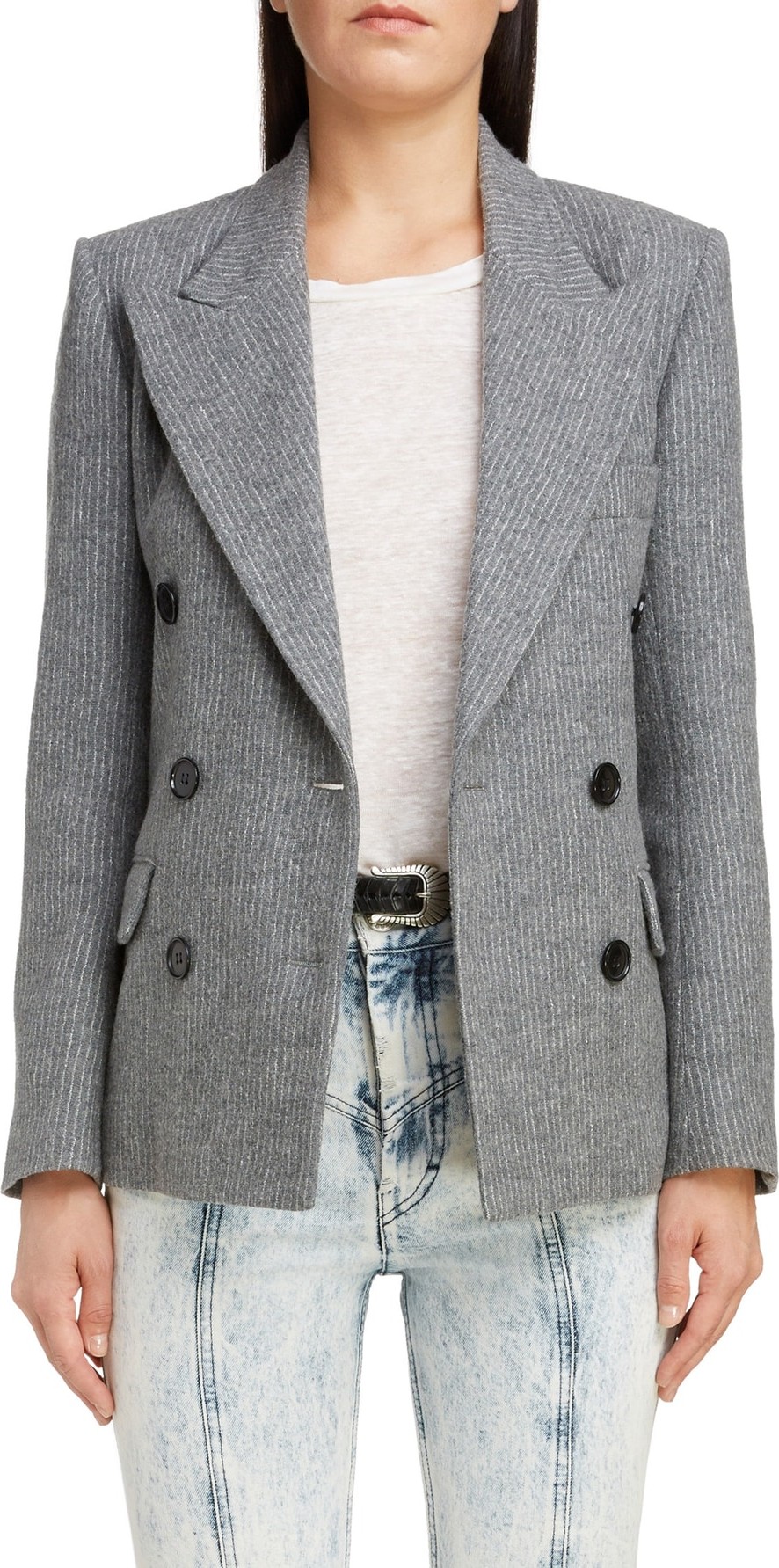 Isabel Marant Pinstripe Wool Blend Blazer