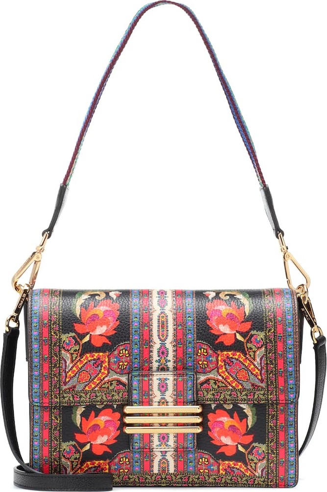 Etro Printed leather shoulder bag