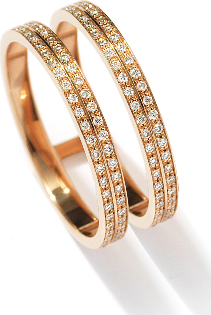 REPOSSI Berbère Two-Row Diamond Ring in 18K Rose Gold