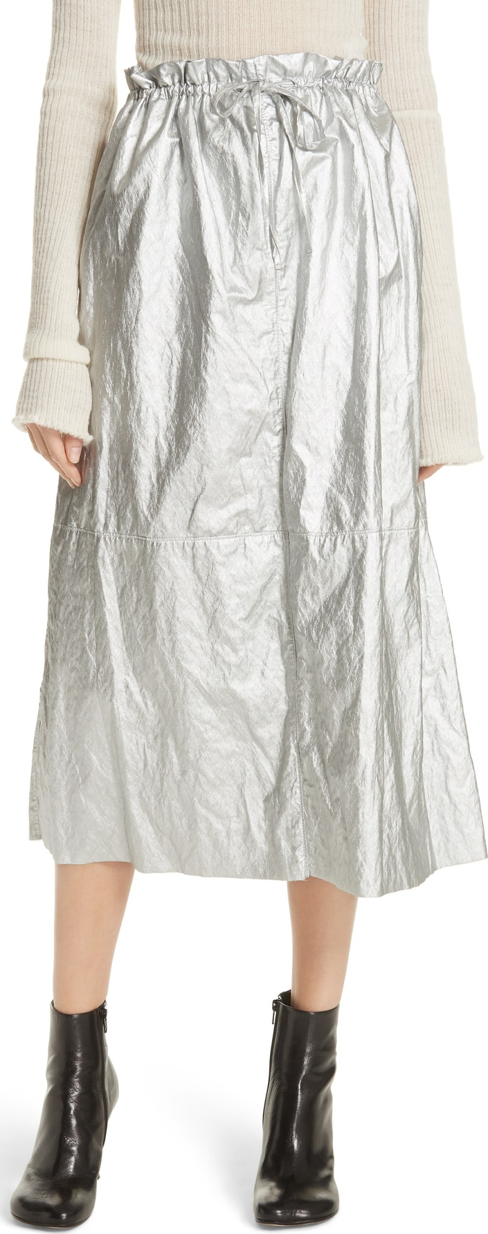 MM6 Maison Margiela Metallic Coated Skirt