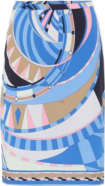 Emilio Pucci Printed jersey pencil skirt