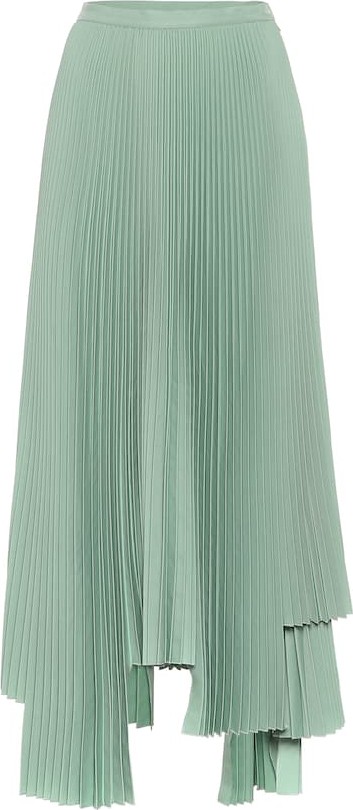 PLAN C Pleated cady midi shirt