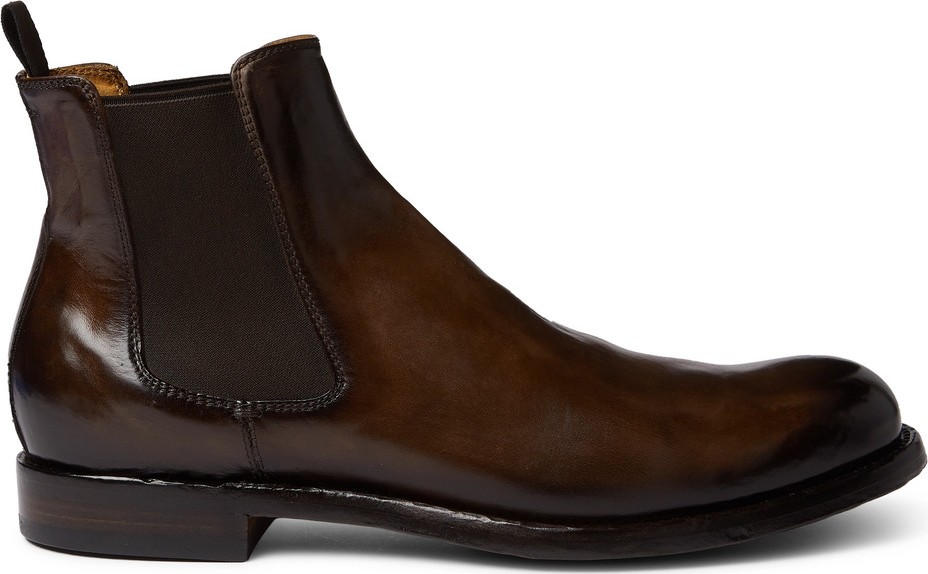 Officine Creative Tempus Polished-Leather Chelsea Boots