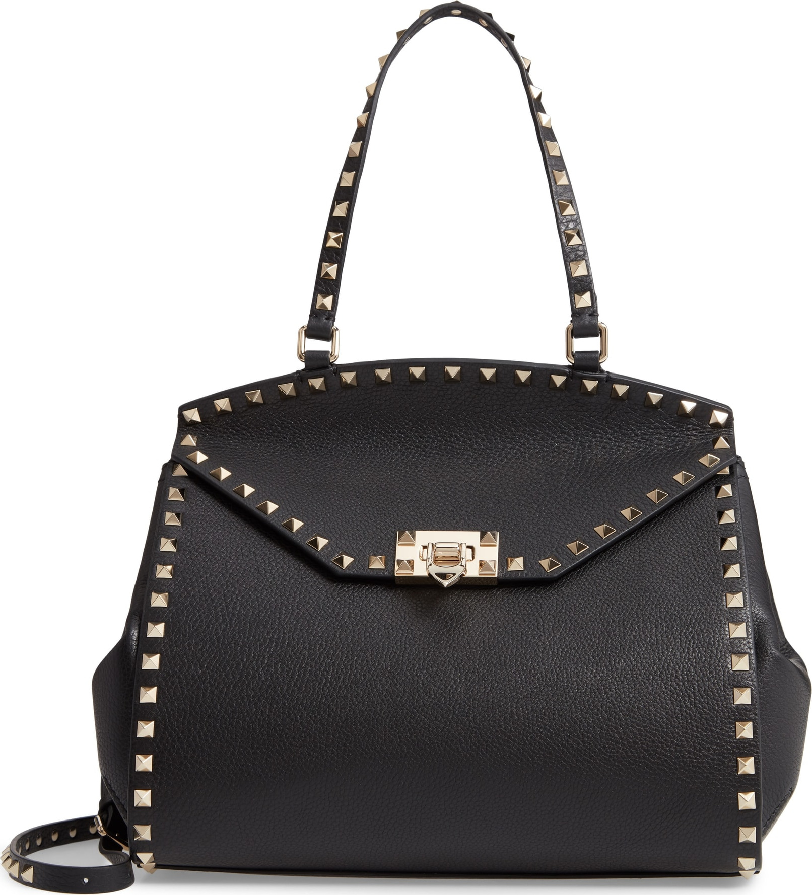 Valentino Rockstud Leather Top Handle Bag