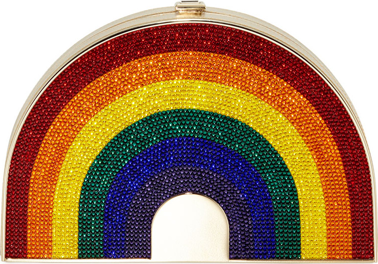 Judith Leiber Rainbow-Shaped Crystal Clutch Bag