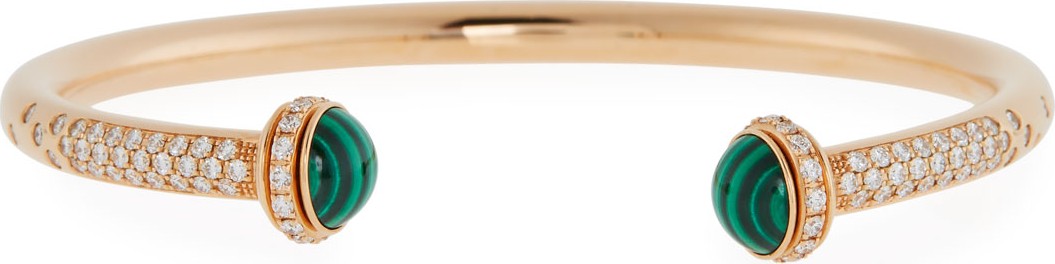 Piaget 18k Diamond & Malachite Bangle