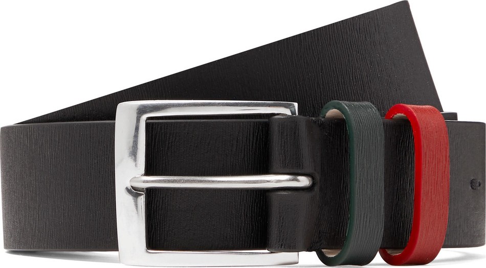 Paul Smith 3cm Black Textured-Leather Belt