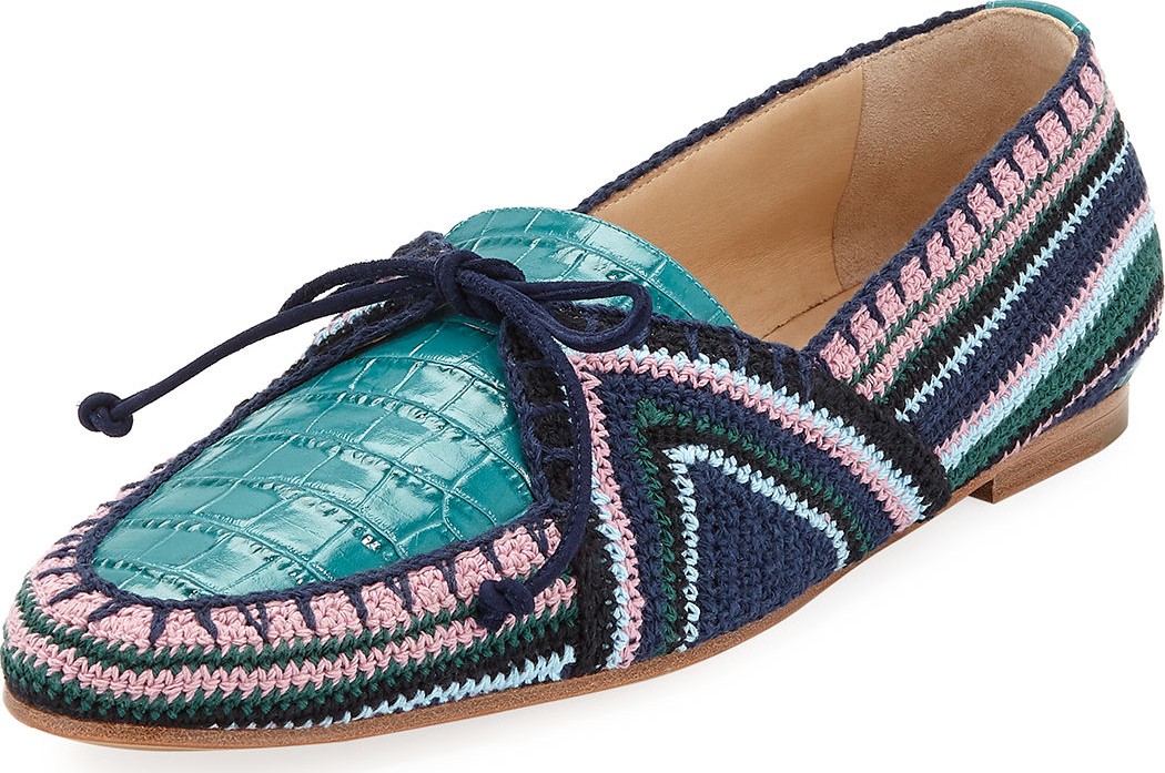 Gabriela Hearst Hays Crochet Flat Loafers