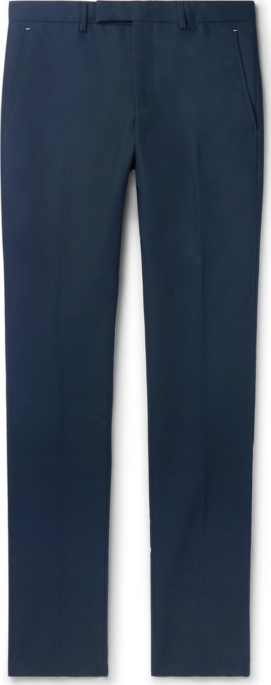 Berluti Navy Slim-Fit Tapered Cotton-Twill Chinos