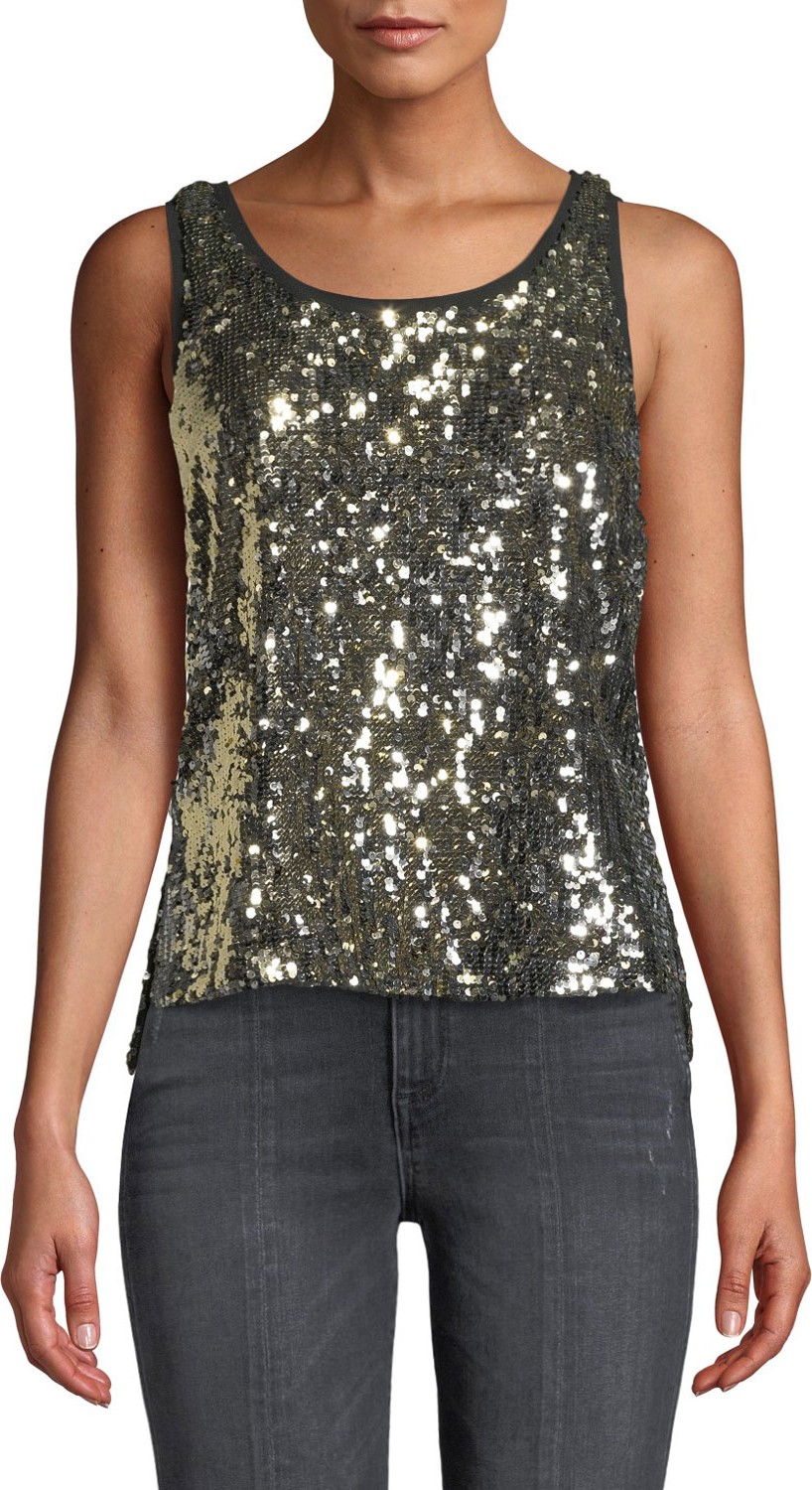 Alice + Olivia Emmett Sequin Tank Top