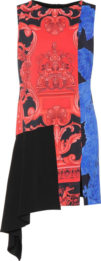 Versace Printed asymmetrical minidress