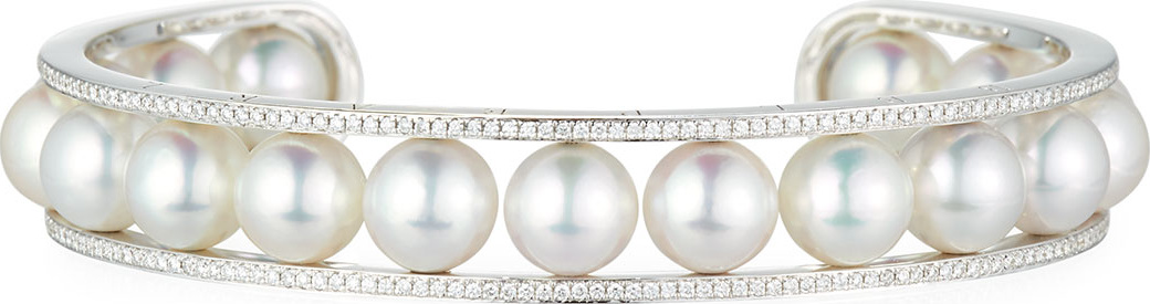 Belpearl Kobe Akoya Pearl & Diamond Bangle