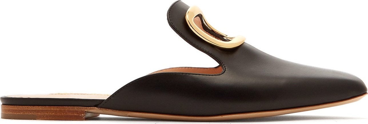 Rupert Sanderson Silverling backless leather loafers