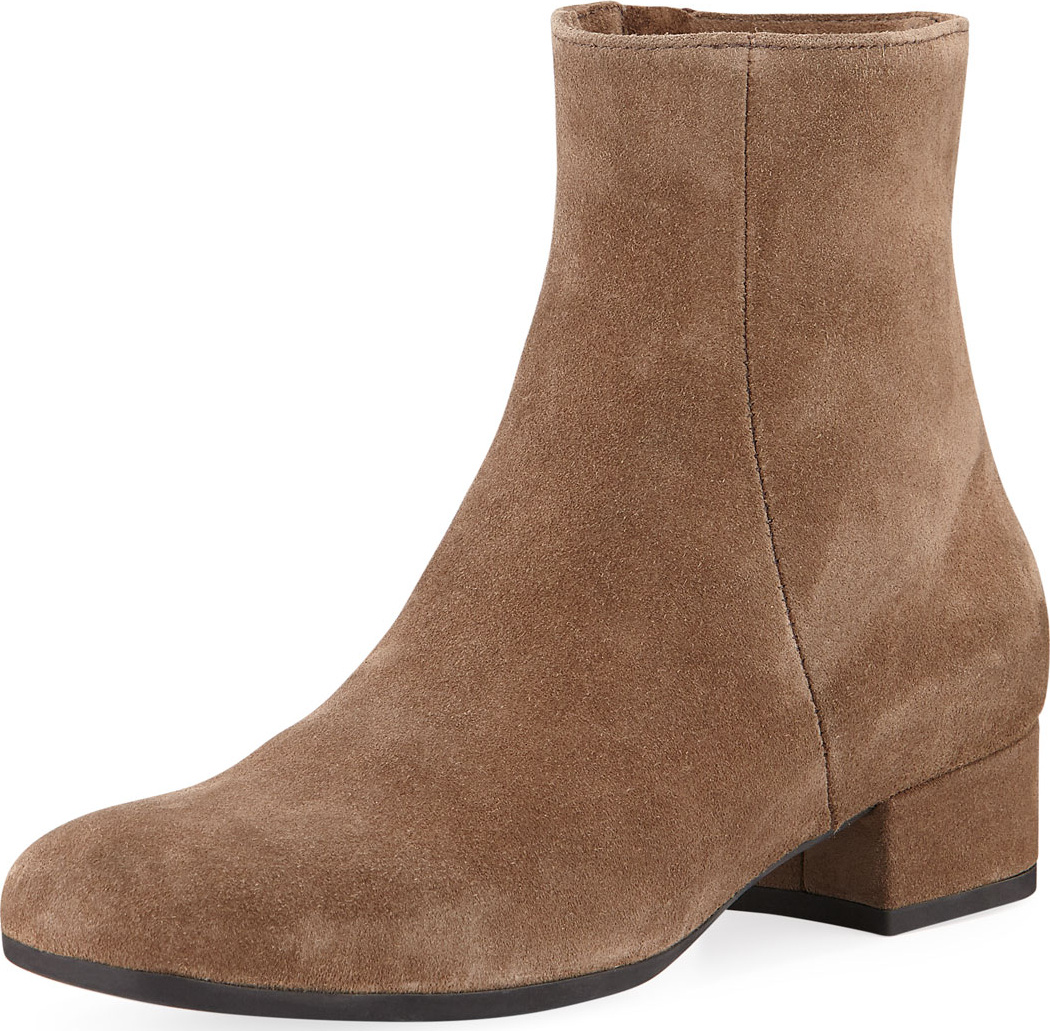 La Canadienne Jillian Suede Low Chunky-Heel Booties