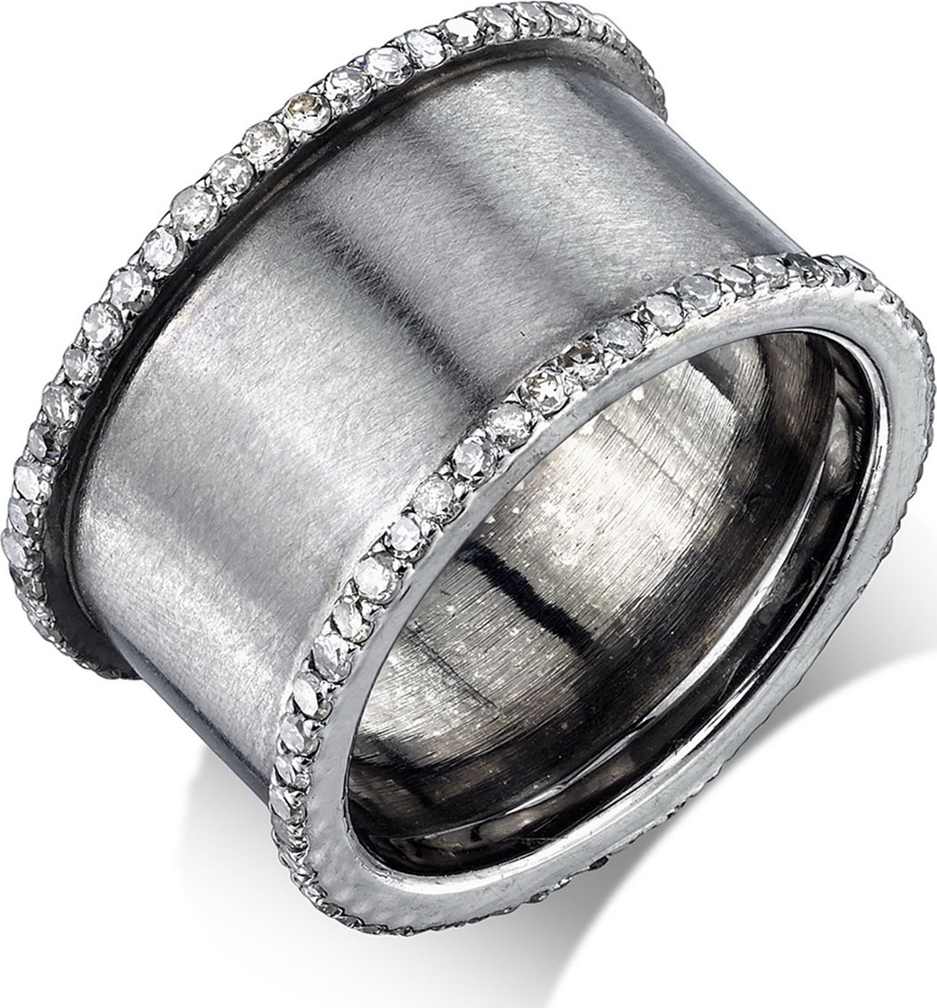 Sheryl Lowe Diamond Cylinder Ring, Size 7.5