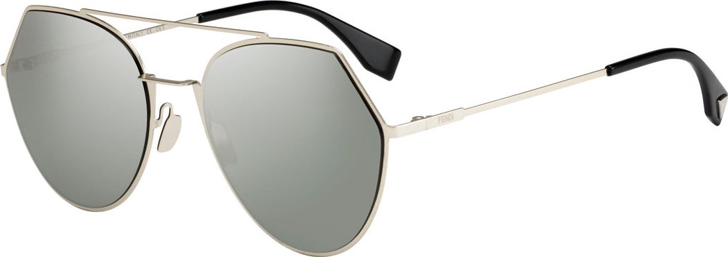 Fendi Eyeline Mitered Aviator Sunglasses