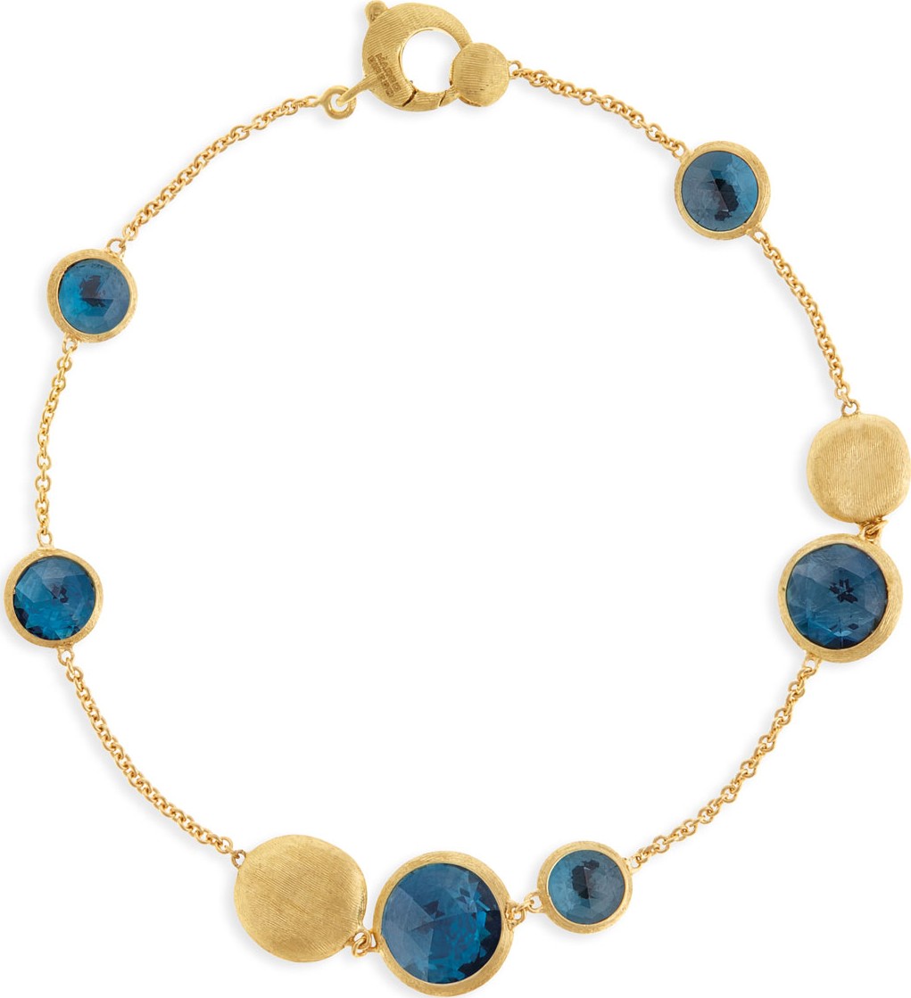 Marco Bicego 18k Gold Jaipur London Blue Topaz Station Bracelet